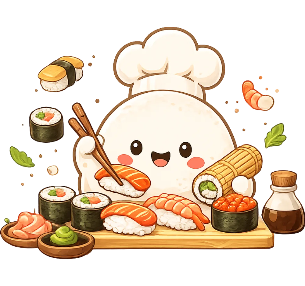 le petit grumeau qui cuisine des sushis