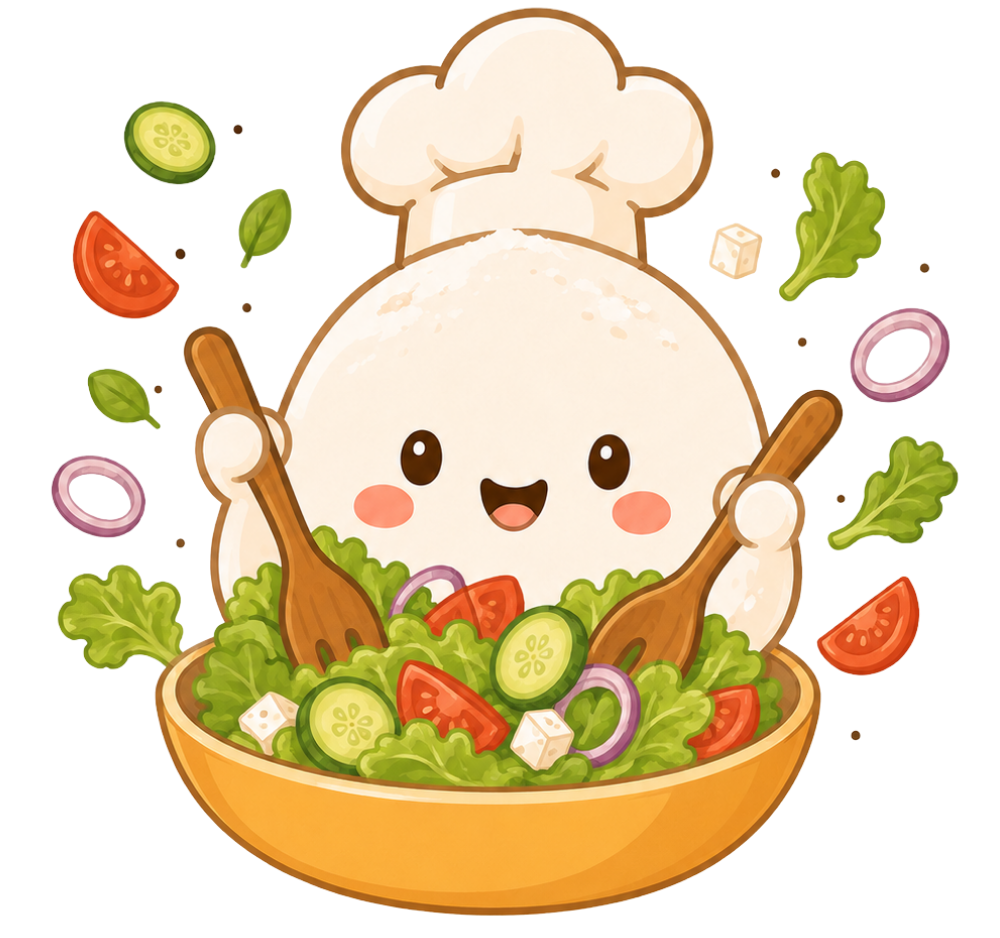 le petit grumeau qui cuisine une salade